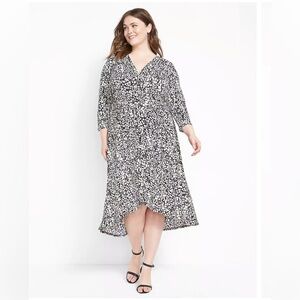 NEW Lane Bryant Surplice High-Low Midi Faux-Wrap Dress Size 22/24 NWT